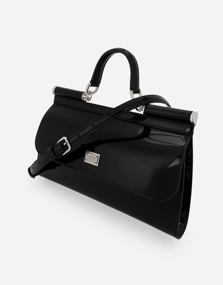 Dolce & Gabbana KIM DOLCE&GABBANAحقيبة سيسيلي من جلد عجل مصقول أسود BB7465AI413