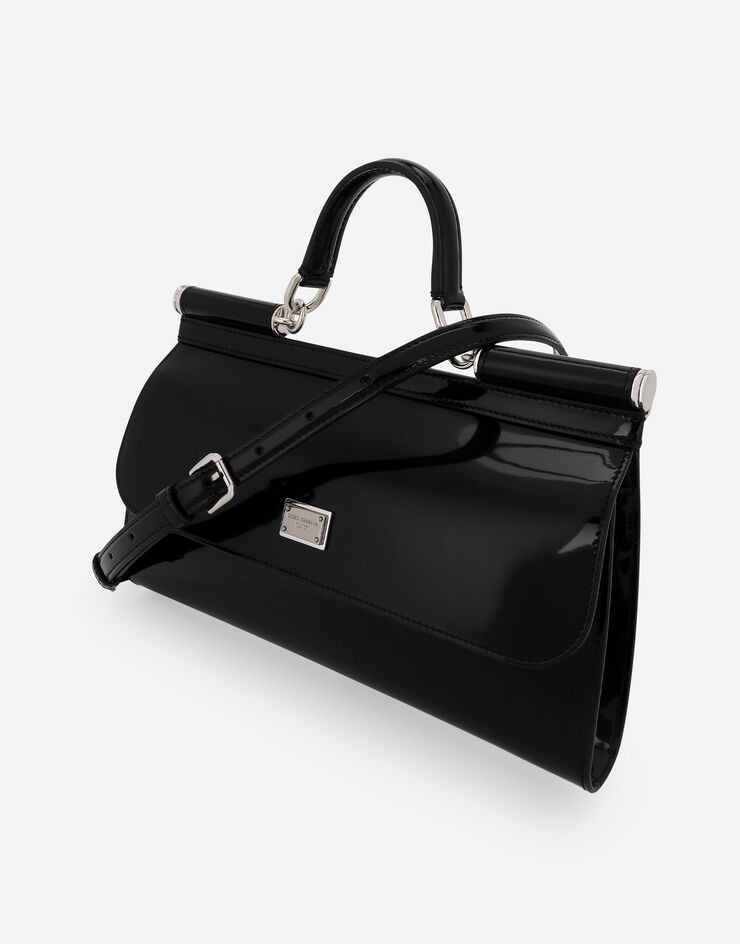 Dolce & Gabbana KIM DOLCE&GABBANA Sac Sicily en cuir de veau brillant Noir BB7465AI413