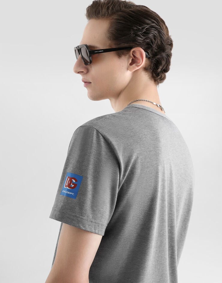 Dolce & Gabbana Cotton t-shirt with print Grey G8PT1TG7PZI