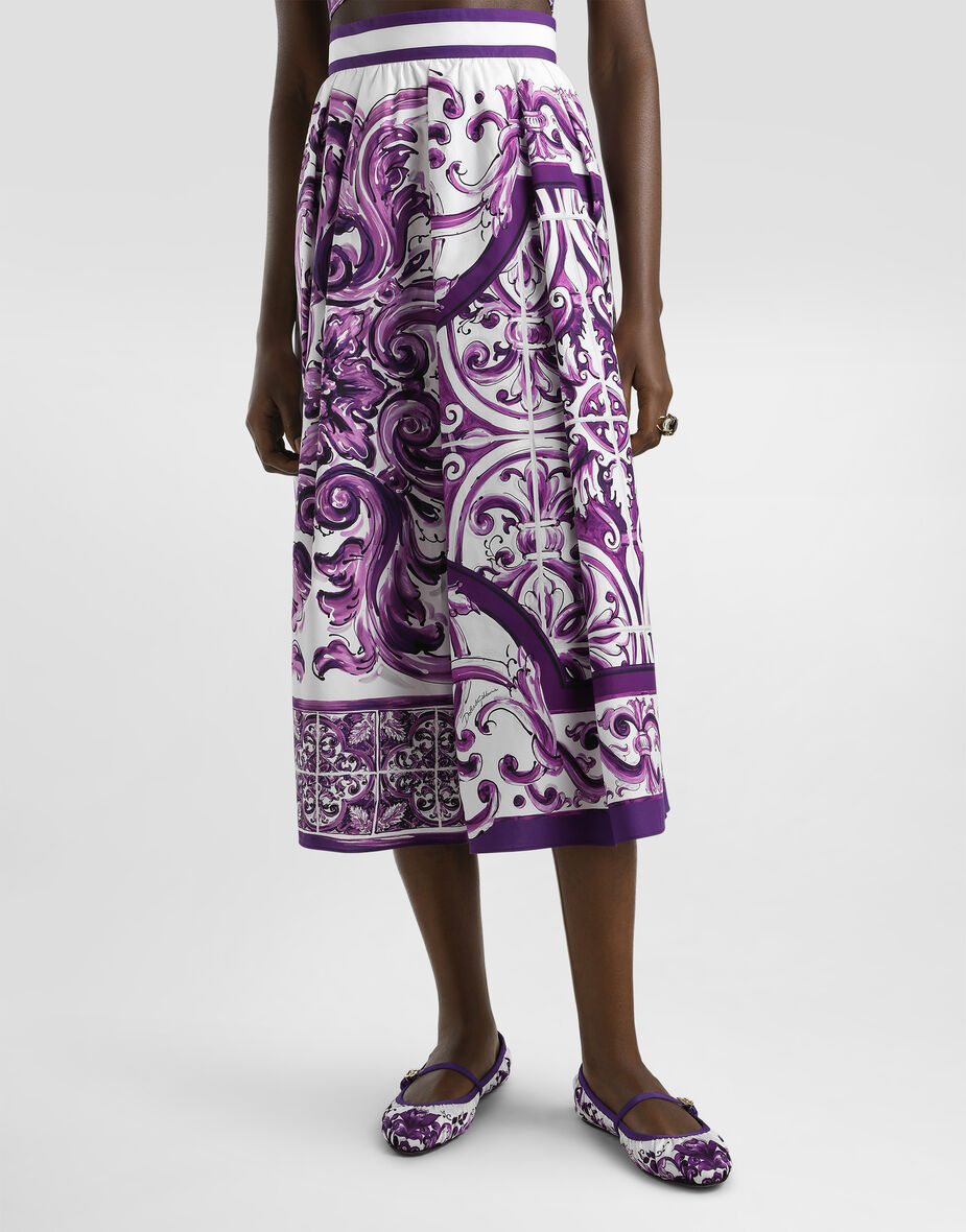 YELLOW MULTICOLOR MAJOLICA PRINTED SKIRT
