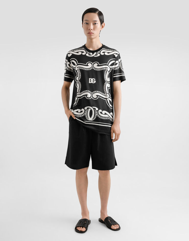 Dolce & Gabbana Silk T-shirt with bandanna print Print G8RN8TII7FM