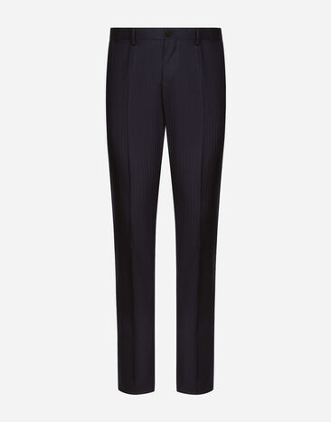 Dolce & Gabbana Tailored virgin wool pants Blue GY7BMTFC2FI