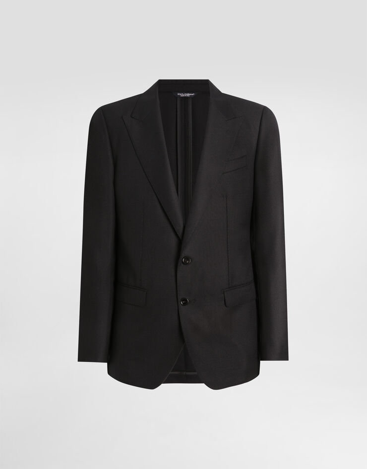Dolce & Gabbana جاكيت صوف تاورمينا بصف أزرار مفرد أسود G2NW0TFU25E
