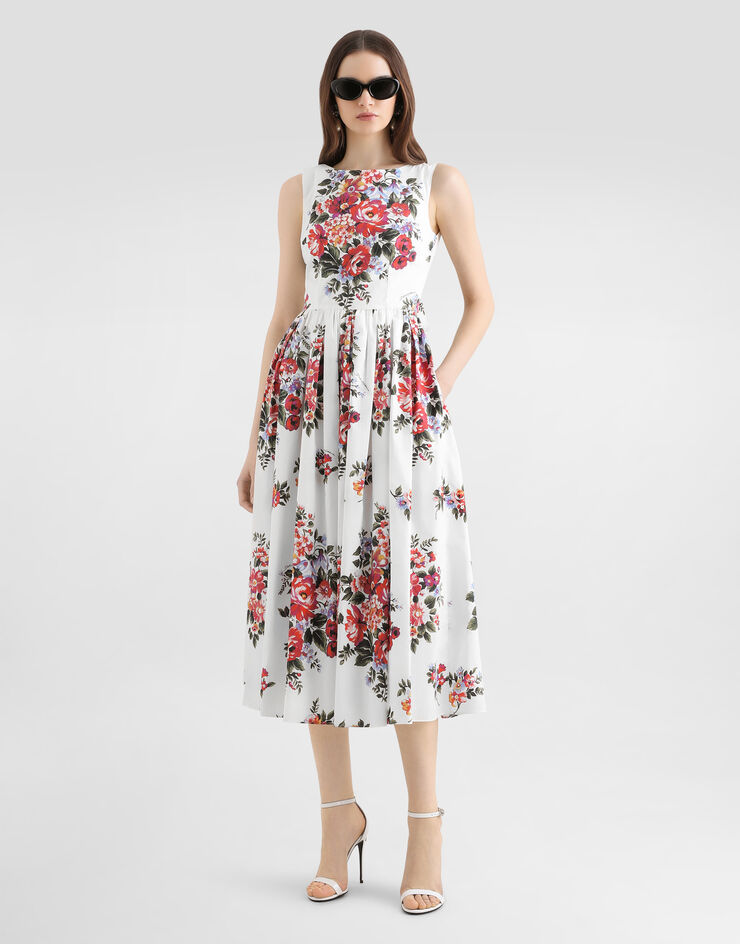 Dolce & Gabbana Flower bouquet-print cotton dress Multicolor F612PTHS5UU