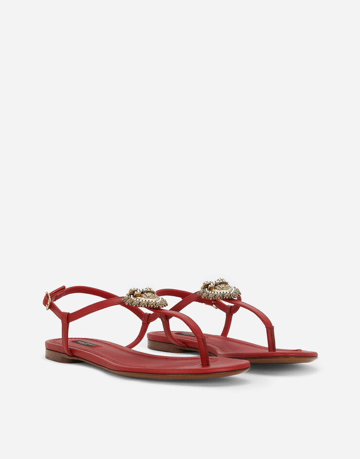 Dolce & Gabbana Devotion 纳帕皮革夹趾凉鞋 红 CQ0353AX191
