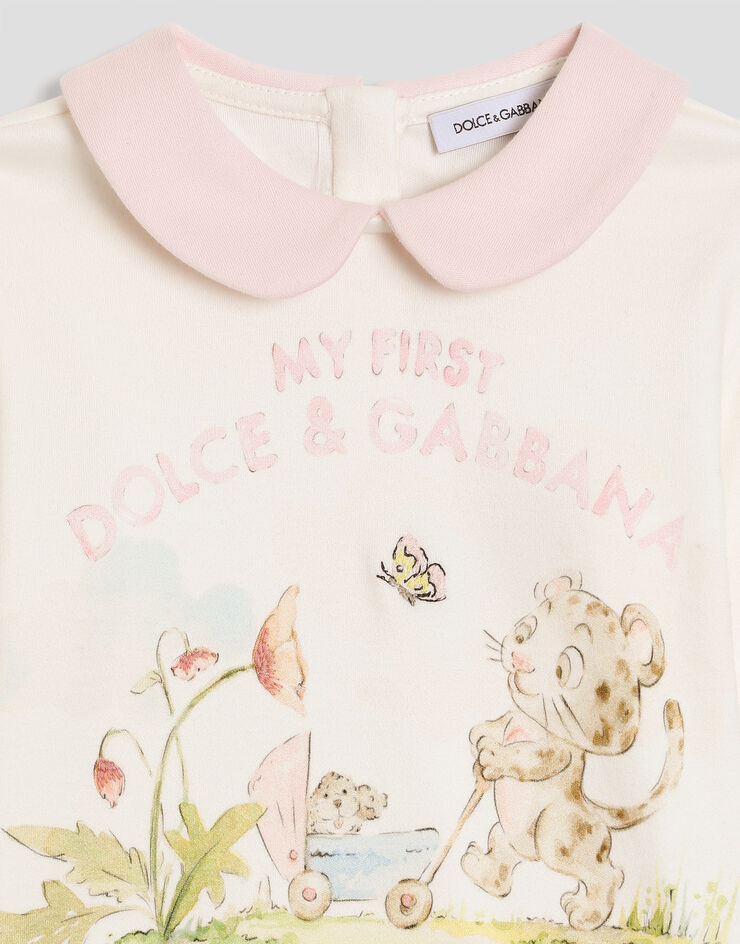 Dolce & Gabbana تي شيرت من قطن بتطريز  L2JTREG7P8O