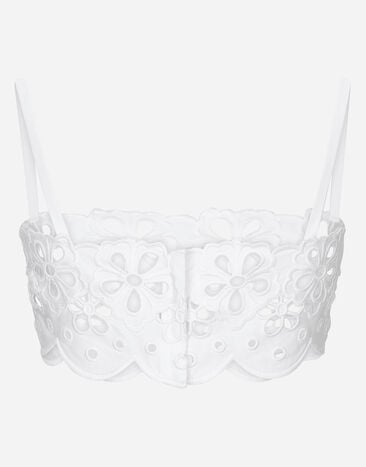 Dolce & Gabbana توب قطني بتفاصيل قصة أبيض F7AD1TGDCMT