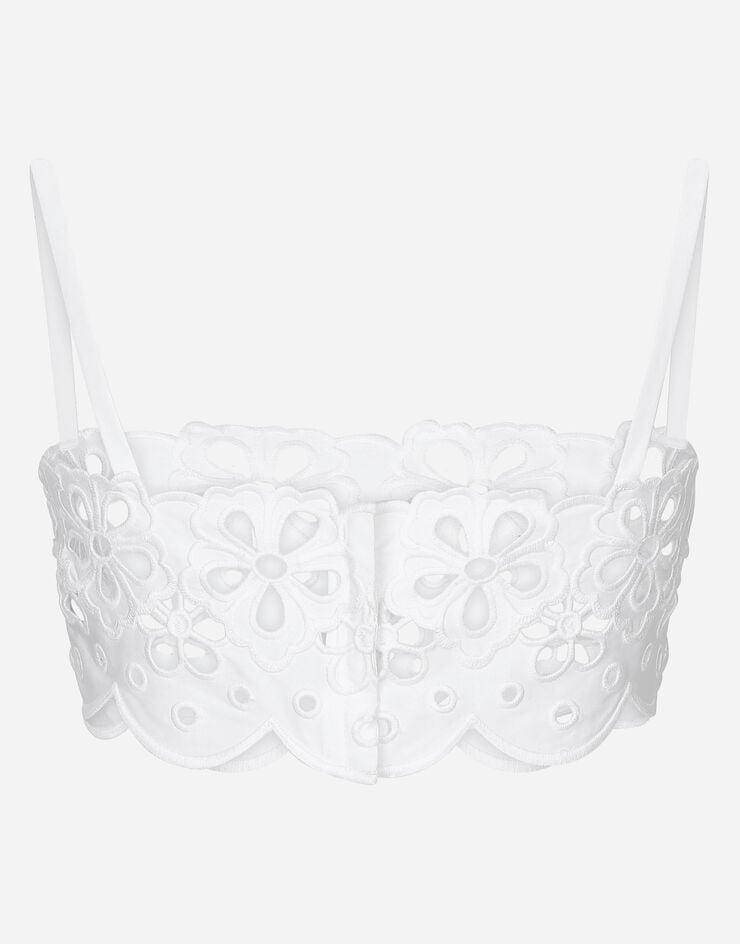Dolce & Gabbana 挖剪刺绣棉质上衣 白 F7AD1TGDCMT