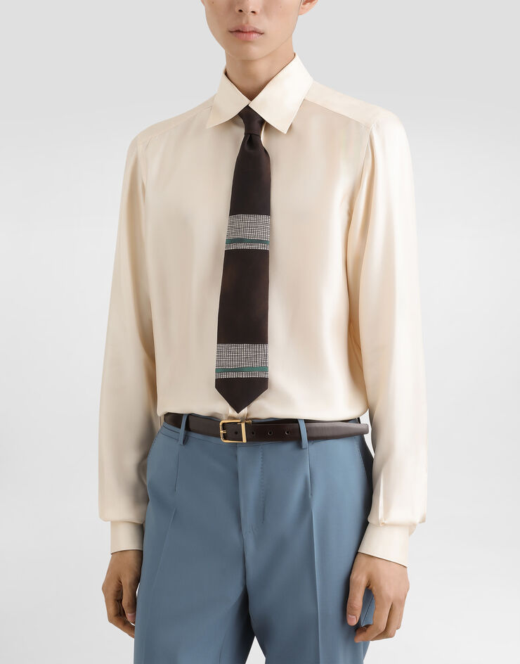 Dolce & Gabbana Cravate en sergé à imprimé vintage Brown GT147EG0WW6