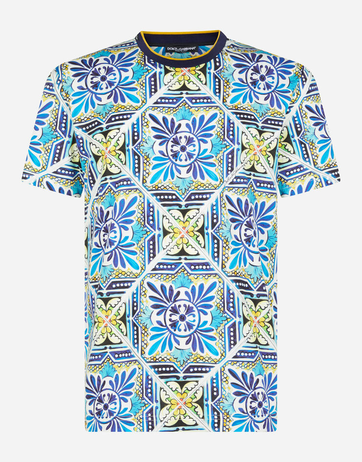 Dolce & Gabbana Cotton t-shirt with maiolica print MAIOLICA PRINT G8KD0THS7B4