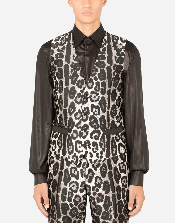 Dolce & Gabbana Leopard-print jacquard vest ANIMAL PRINT G7961THJMID