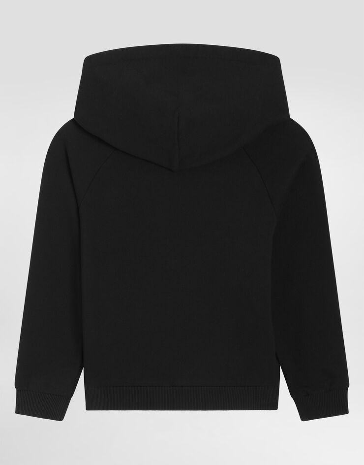 Dolce & Gabbana Jersey hoodie with DG print Black L4JWKZG7P2B