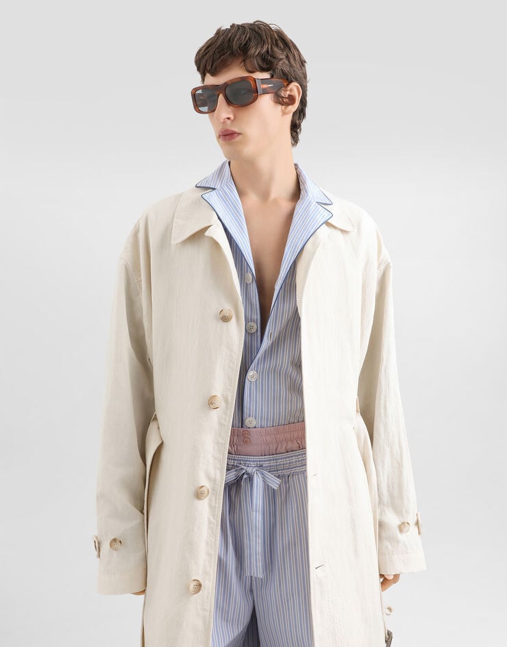 Dolce & Gabbana Cotton-linen trench coat with buttons White G058KTFUTDJ