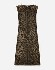 Dolce&Gabbana Wool midi dress with jacquard leopard design Animal Print F6CPUTFSRKI