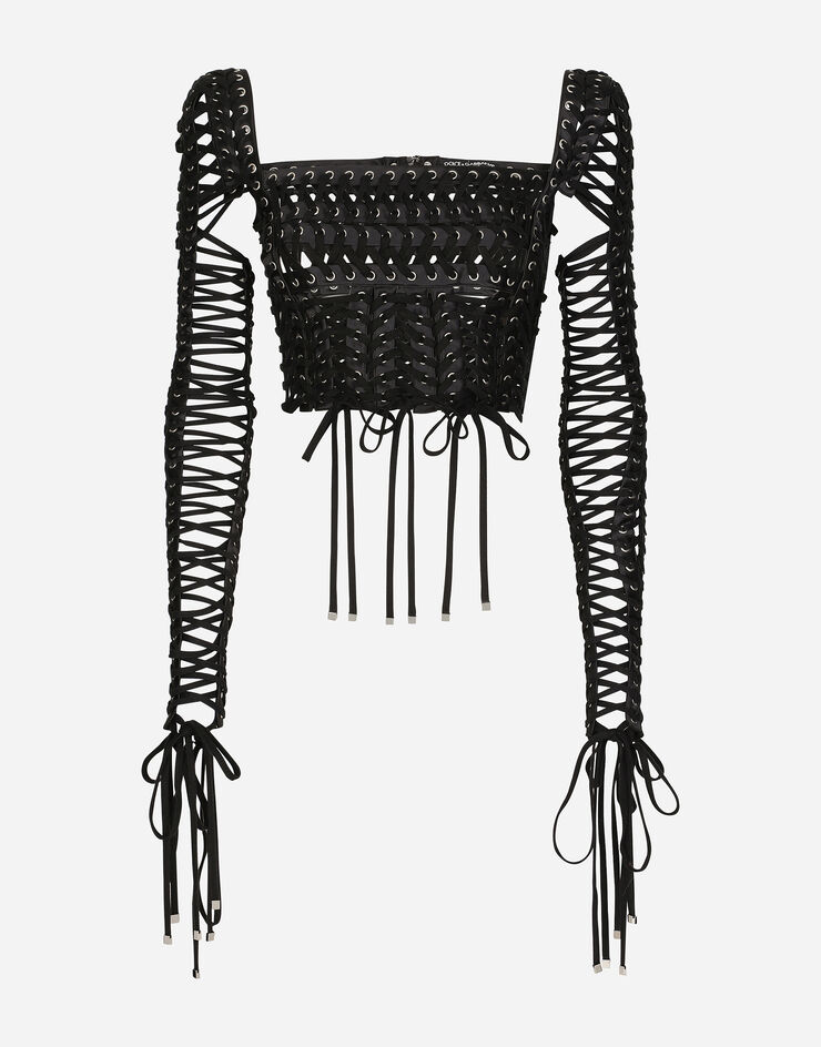 Dolce & Gabbana Top with laces and eyelets Multicolor F760PTGDA6M