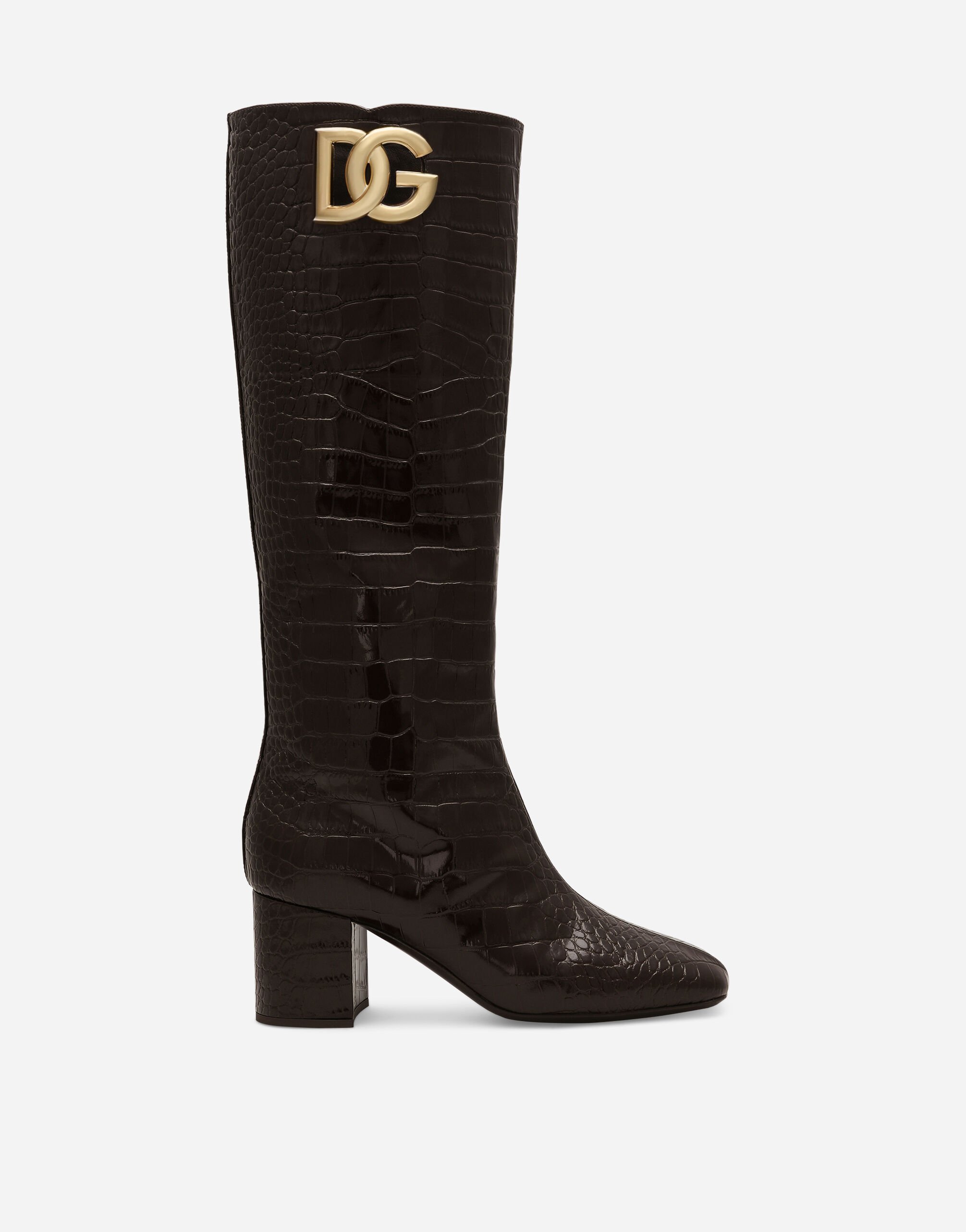 Dolce&Gabbana Bottes en cuir de veau Noir CU1067AQ513