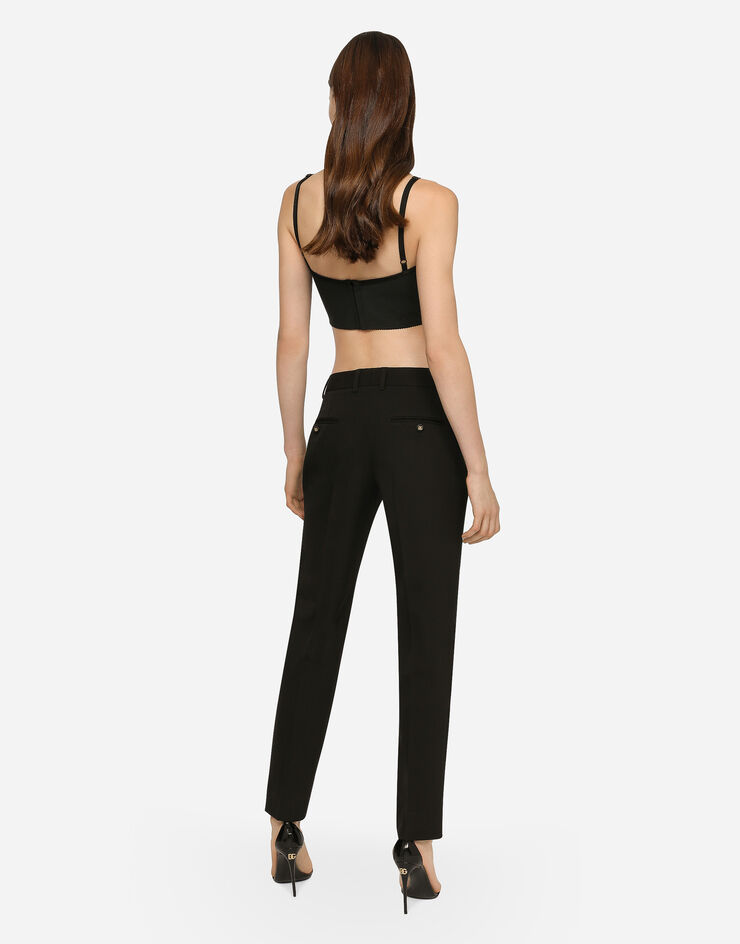 Dolce&Gabbana Pantalón en paño de lana Noir FT0CXTFUBGB
