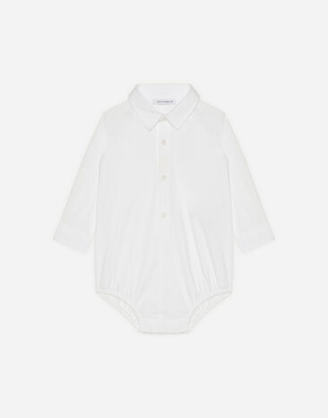 Dolce & Gabbana Bodyhemd aus stretch-popeline WEIß L11O64FUEAJ