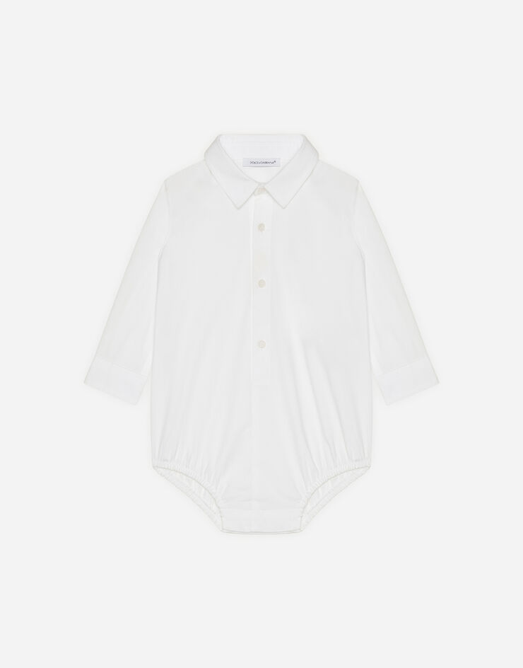 Dolce & Gabbana Bodi-camisa de popelina elástica Blanco L11O64FUEAJ