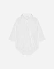 Dolce & Gabbana Shirt bodysuit in stretch poplin White L1JO3AG7BMZ