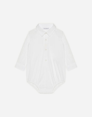 Dolce&Gabbana Shirt bodysuit in stretch poplin White F8U44ZGDBZR