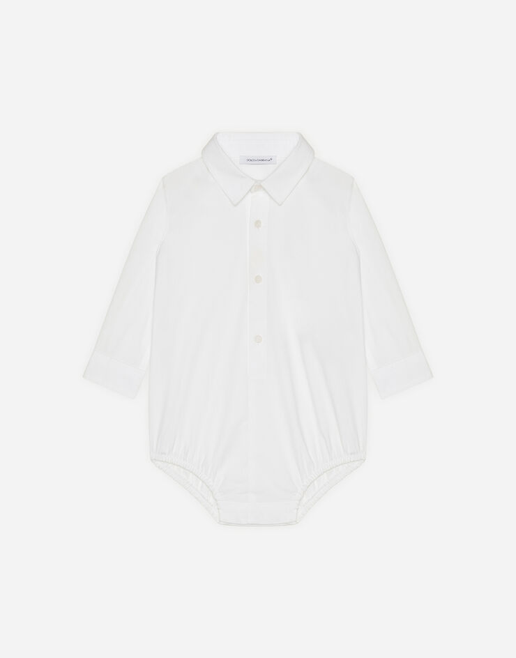 Dolce & Gabbana Body camicia in popeline stretch Bianco L11O64FUEAJ