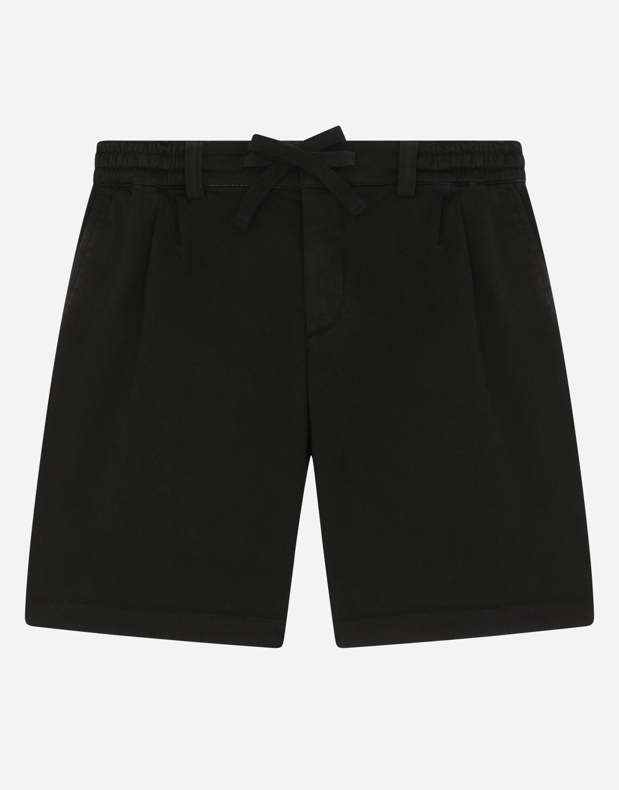 Dolce & Gabbana Garment-dyed drill shorts with drawstring White L4JTDMG7BME