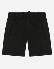 Dolce & Gabbana Garment-dyed drill shorts with drawstring Black L42Q95LY051