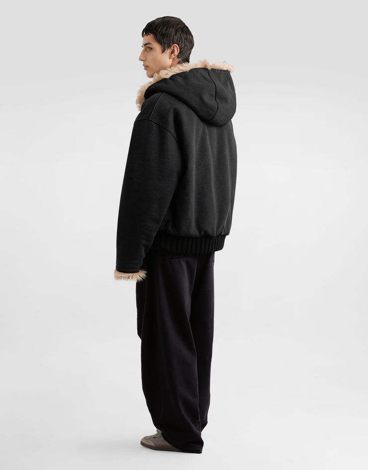 Dolce & Gabbana Reversible hooded sweatshirt Black G9BTXZG7PLJ