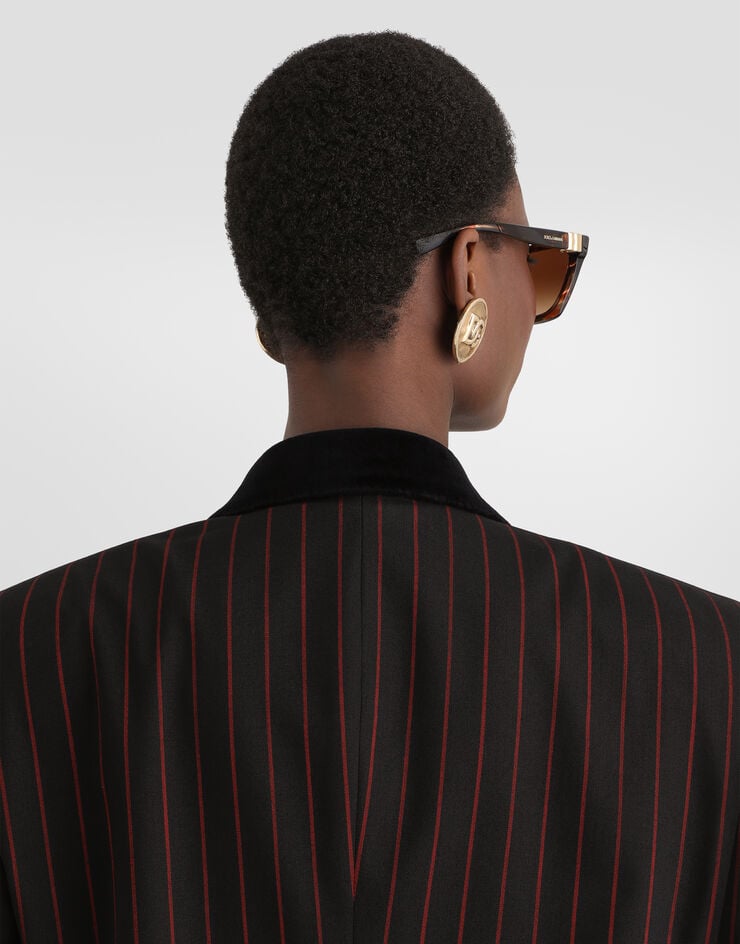 Dolce & Gabbana Double-breasted jacket in pinstripe wool Dolce & Gabbana Double-breasted jacket in pinstripe wool Multicolor F2JALTFRBDU