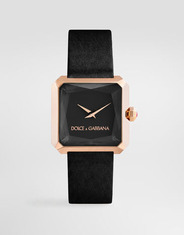 Dolce & Gabbana Montre Sofia en or rouge 18 kt avec bracelet en soie noire 100% pure Noir WWFC2GXCKCT