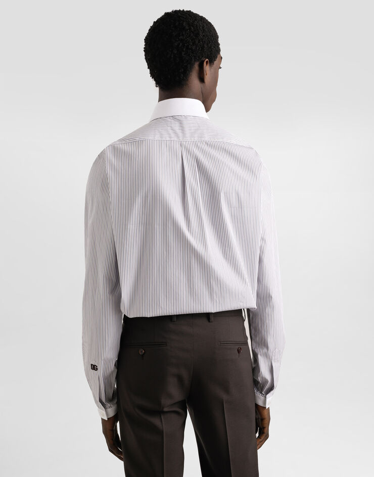 Dolce & Gabbana Striped poplin martini shirt Multicolor G5NL8ZFR51B