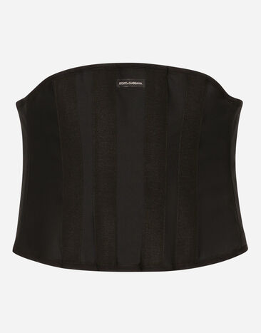 Dolce&Gabbana Bustier aus elastischem Material mit Stäben Schwarz G709ETFUGAC