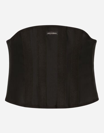 Dolce & Gabbana Bustier à baleines en tissu extensible Noir BC4646AX622