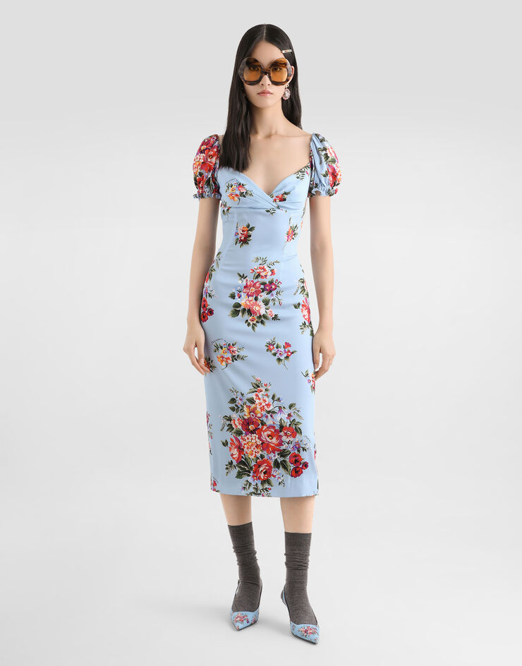 Dolce & Gabbana Abito stampa mazzo di fiori Multicolore F612STFSA8P