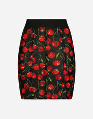 Dolce & Gabbana Short marquisette skirt with branded elastic Black F4CB0TFUTBI