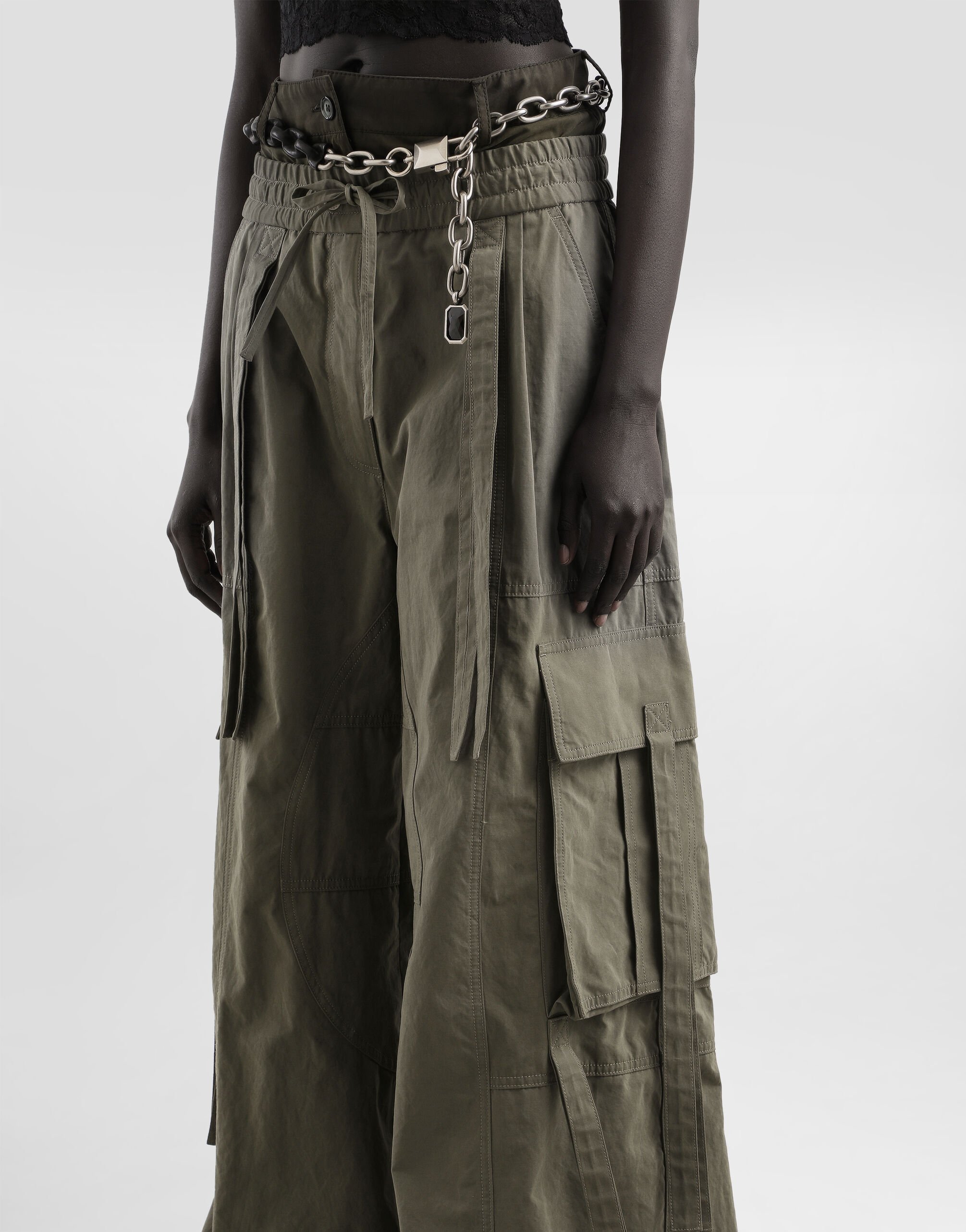 Waxed faille trousers in Multicolor for Women