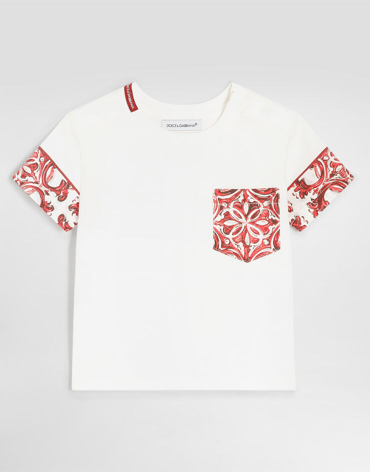 Dolce & Gabbana Majolica-print jersey t-shirt White L1JTKHG7P5D