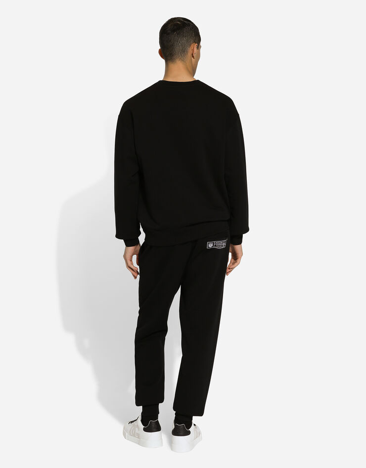 Dolce & Gabbana Jersey jogging pants with DG logo print Black GV2VHTG7NYD