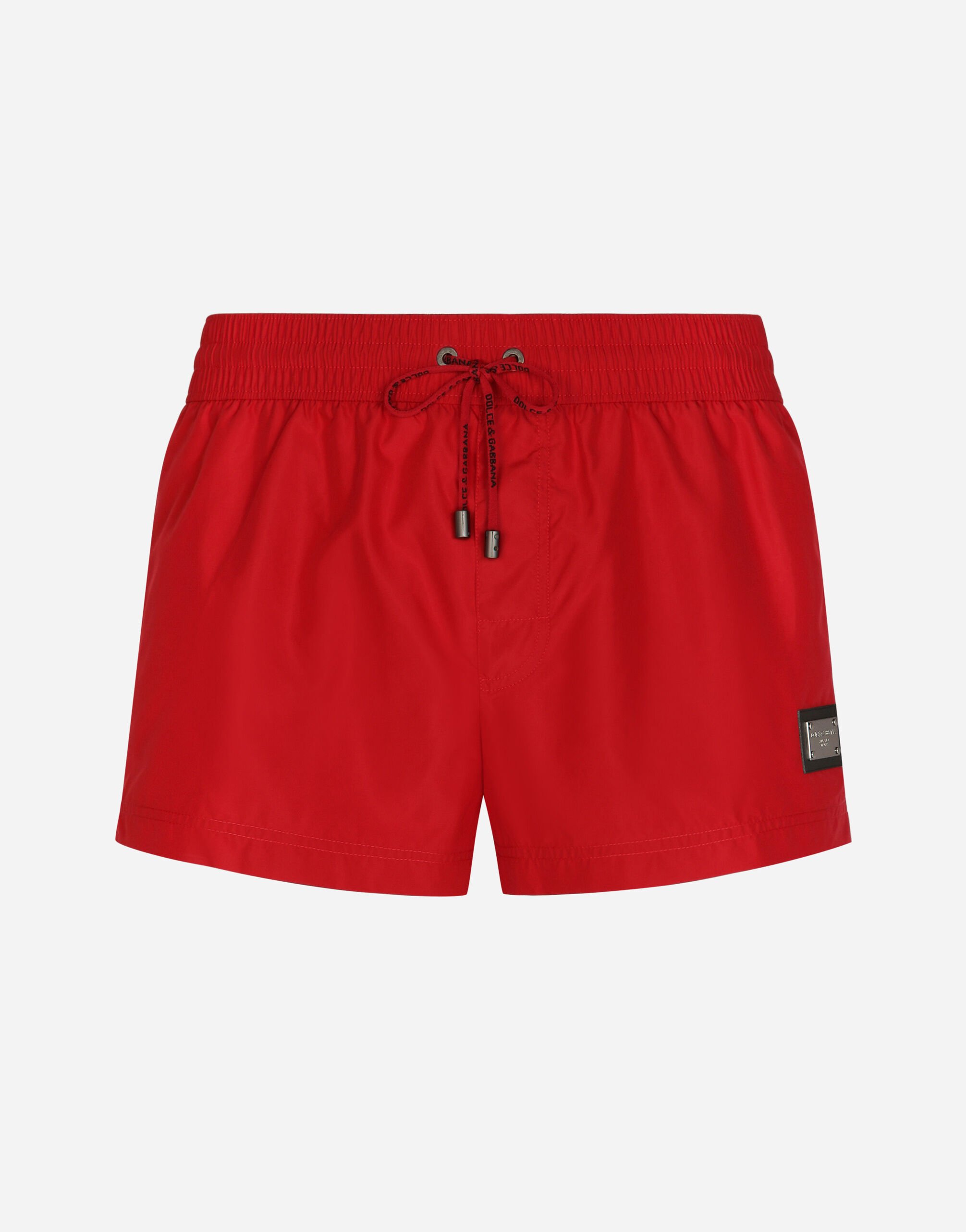 Dolce & Gabbana Short swim trunks with branded tag Print M4E68TISMF5