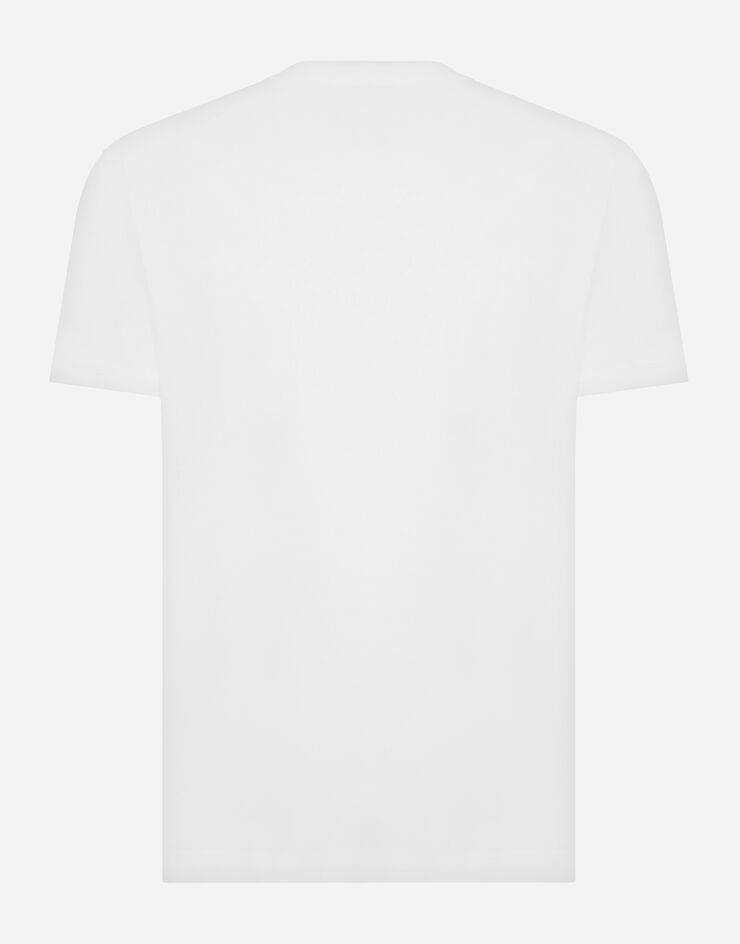 Dolce & Gabbana Round-neck T-shirt with Dolce&Gabbana print White G8PL1TFU7EQ