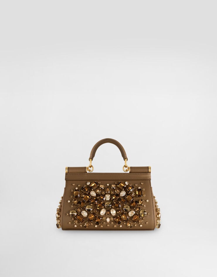 Dolce & Gabbana Sicily mini nappa leather handbag with embroidered bezels Multicolor BB7116C7341