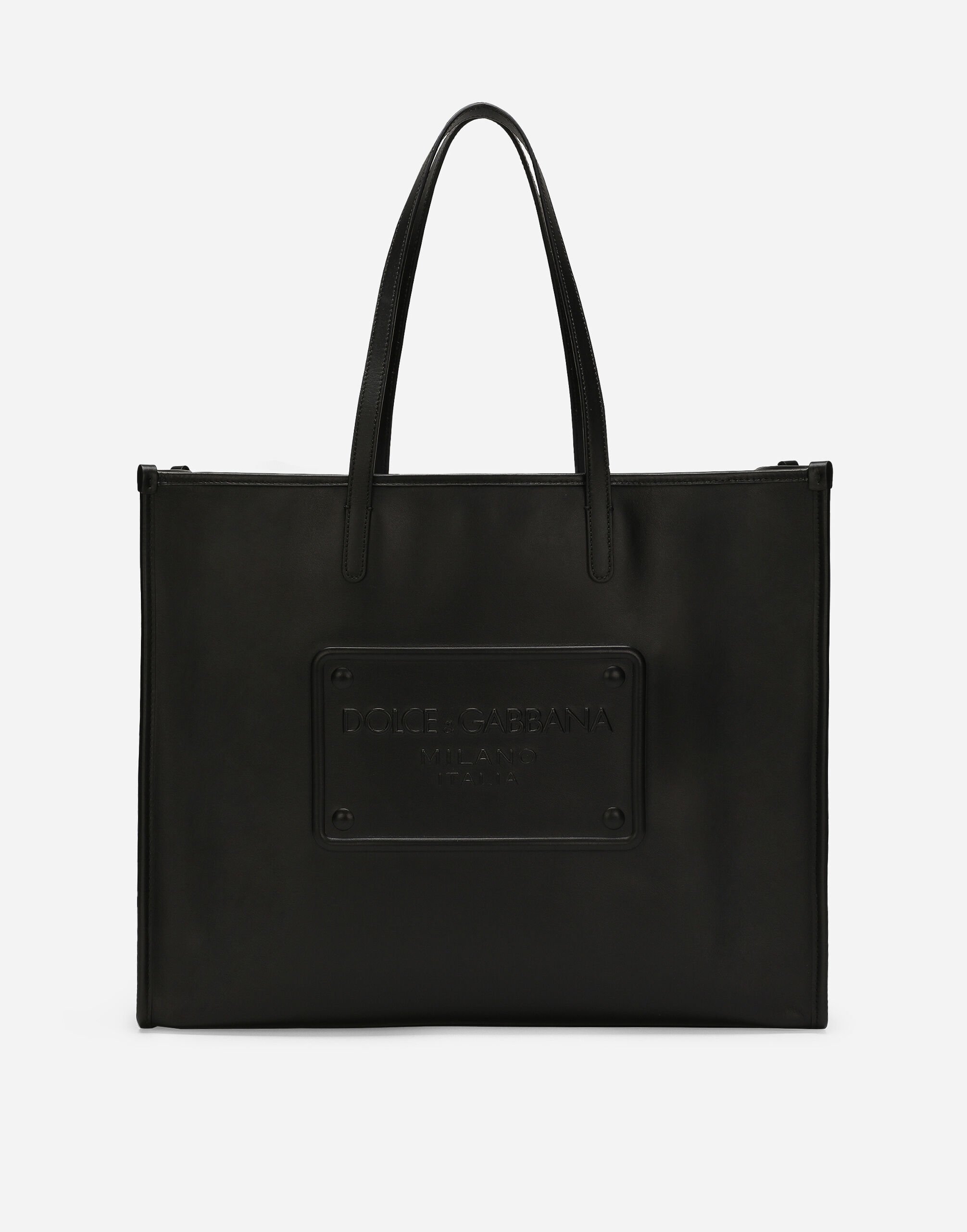 Dolce & Gabbana 凸纹徽标小牛皮购物袋 版画 BM2274AQ061
