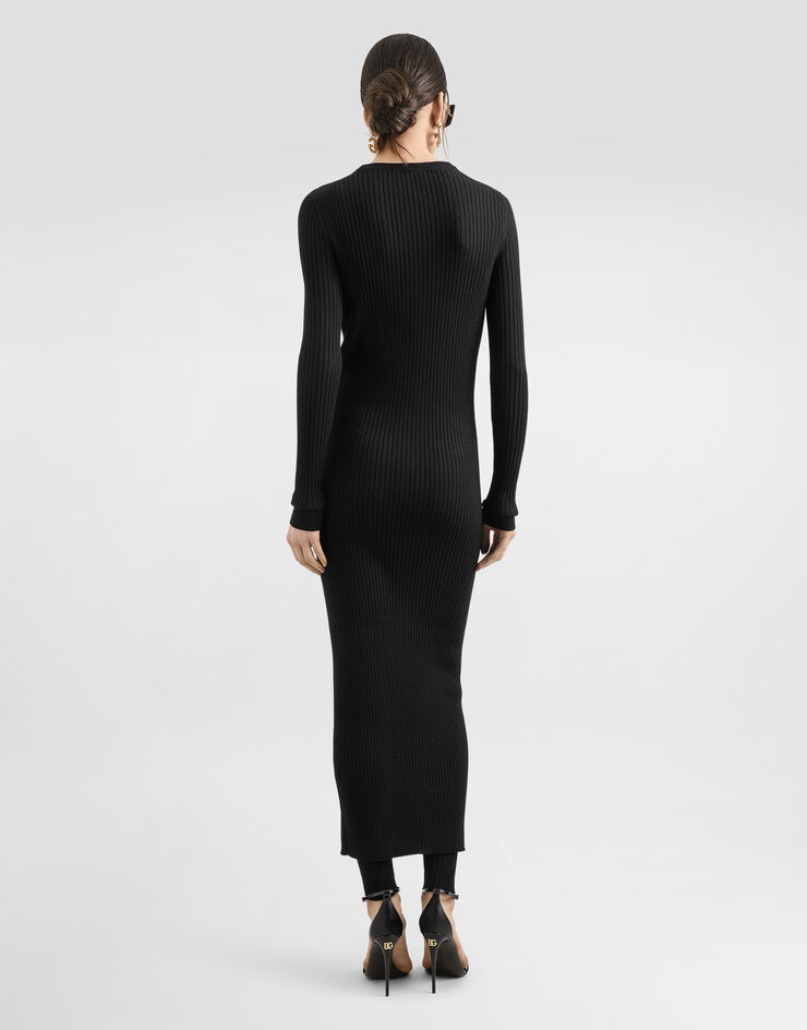 Dolce & Gabbana 罗纹羊毛打底裤 黑 FXU07TJCVXG