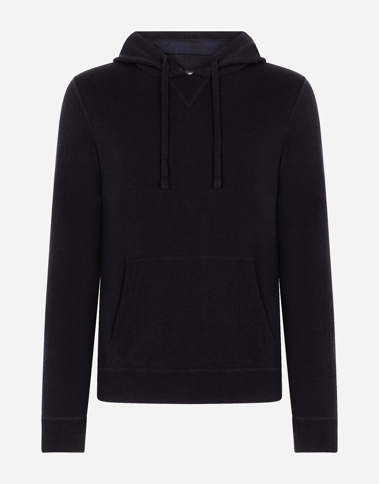 Dolce & Gabbana Pull en cachemire à capuche Bleu GI116KF44EG