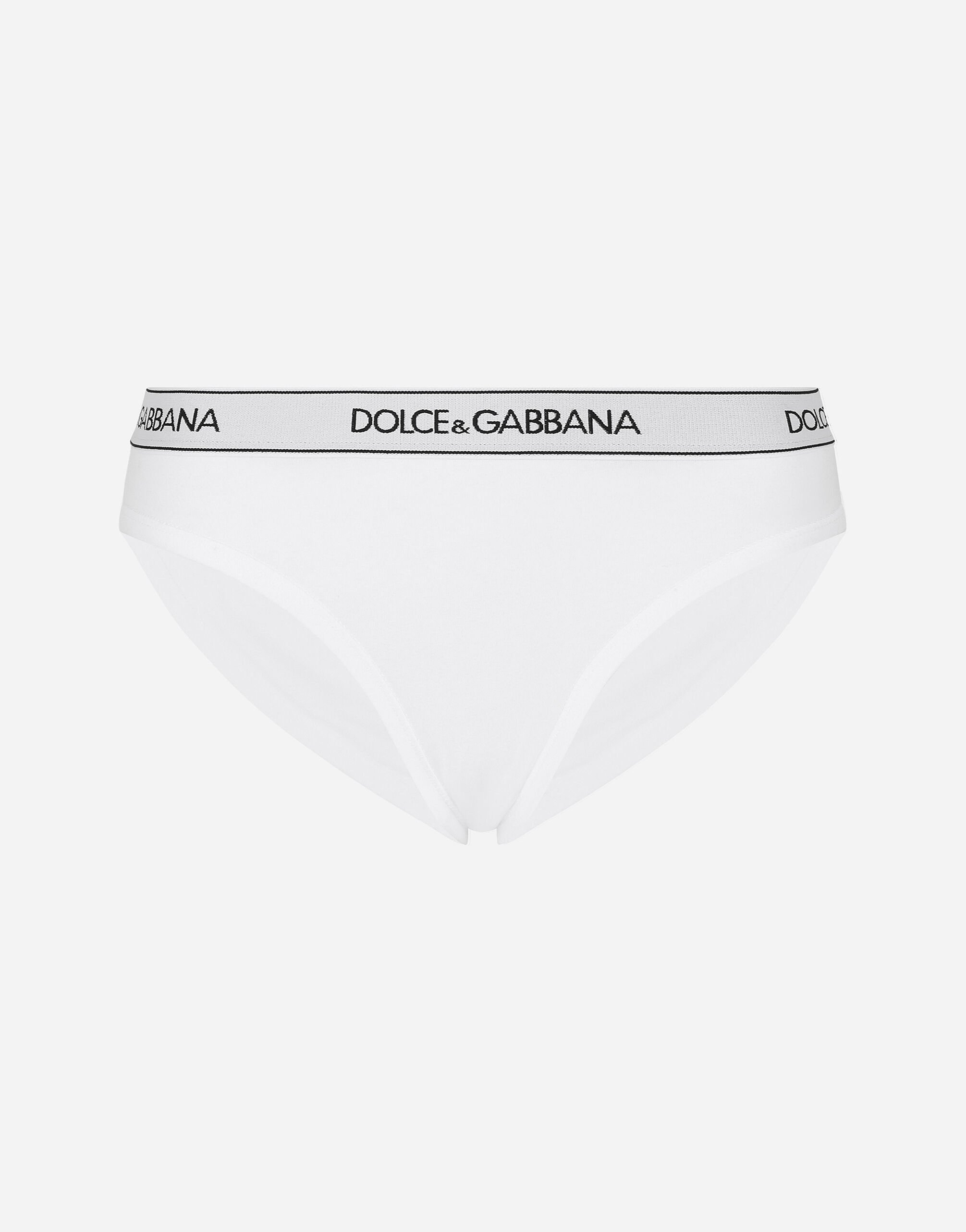 Dolce & Gabbana Slip de punto con el logotipo en el elástico Imprima F6ZT0THS5M3