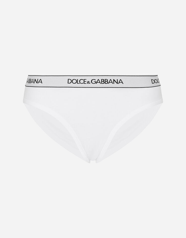 Dolce & Gabbana Slip de punto con el logotipo en el elástico Blanco O2B20TFUEEY
