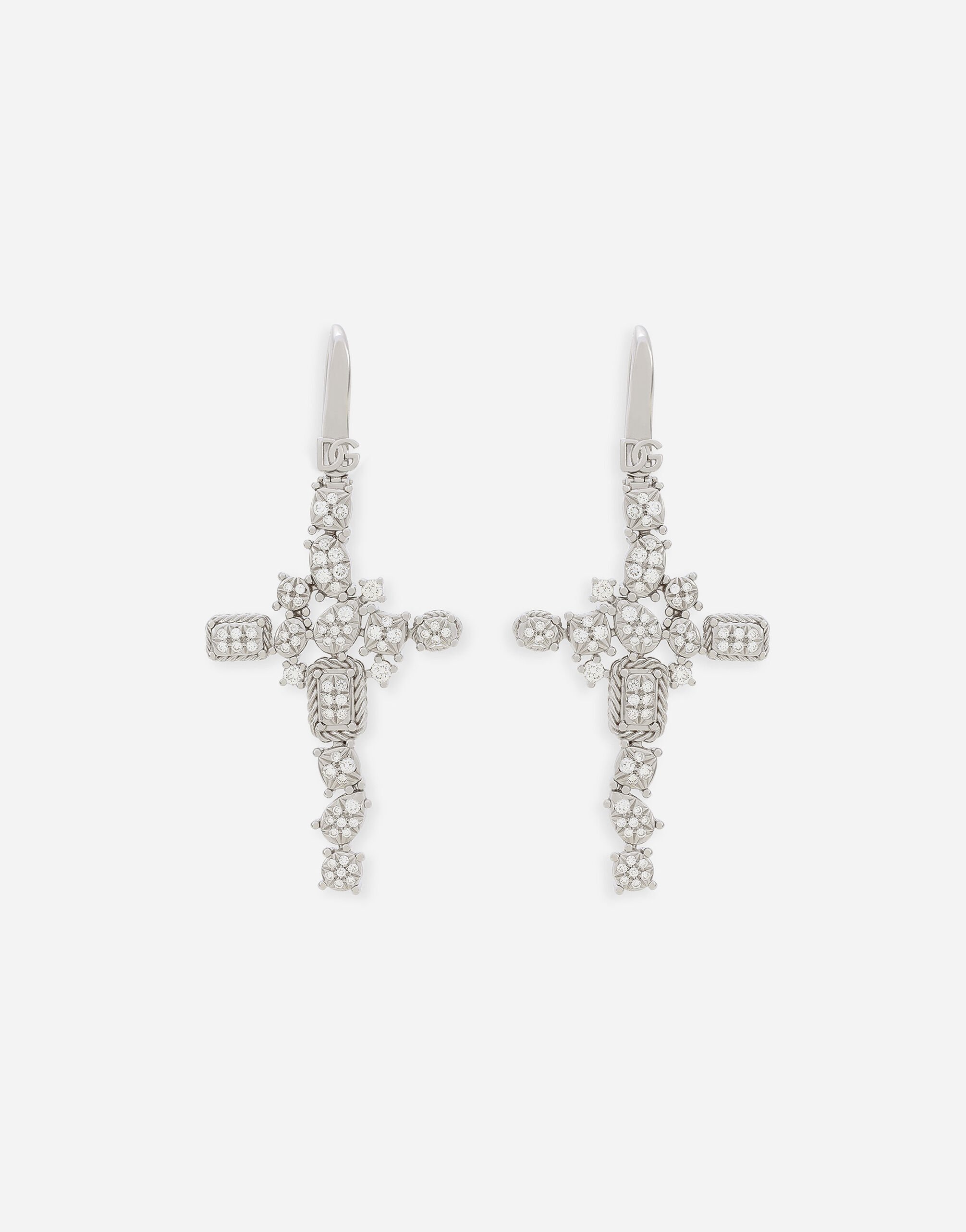 Dolce & Gabbana Pendentif Easy Diamond en or blanc 18 ct avec pavé de diamants Doré WSQB1GWPE01