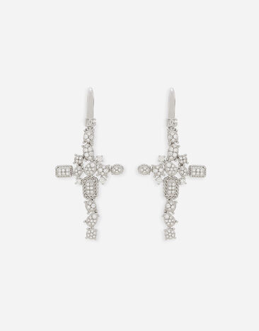 Dolce & Gabbana 다이아몬드 파베 세팅 18kt 화이트 골드 이지 다이아몬드 펜던트 골드 WSQB1GWPE01