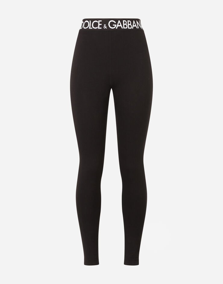 Dolce & Gabbana Jersey leggings with branded elastic Black FTB5TTFUEEY
